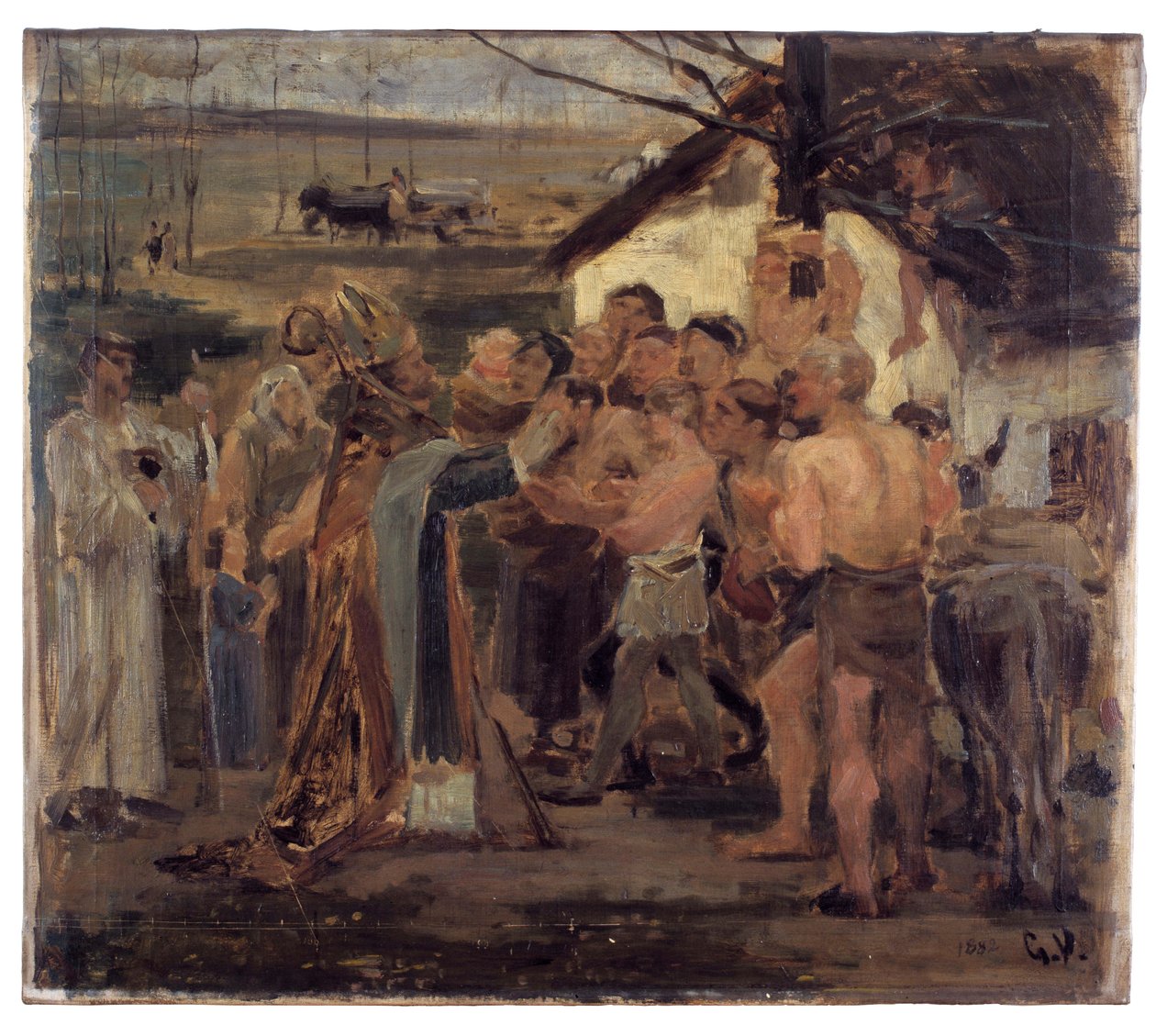 Saint Livinus in Flanders (Study) by Gustaaf Vanaise