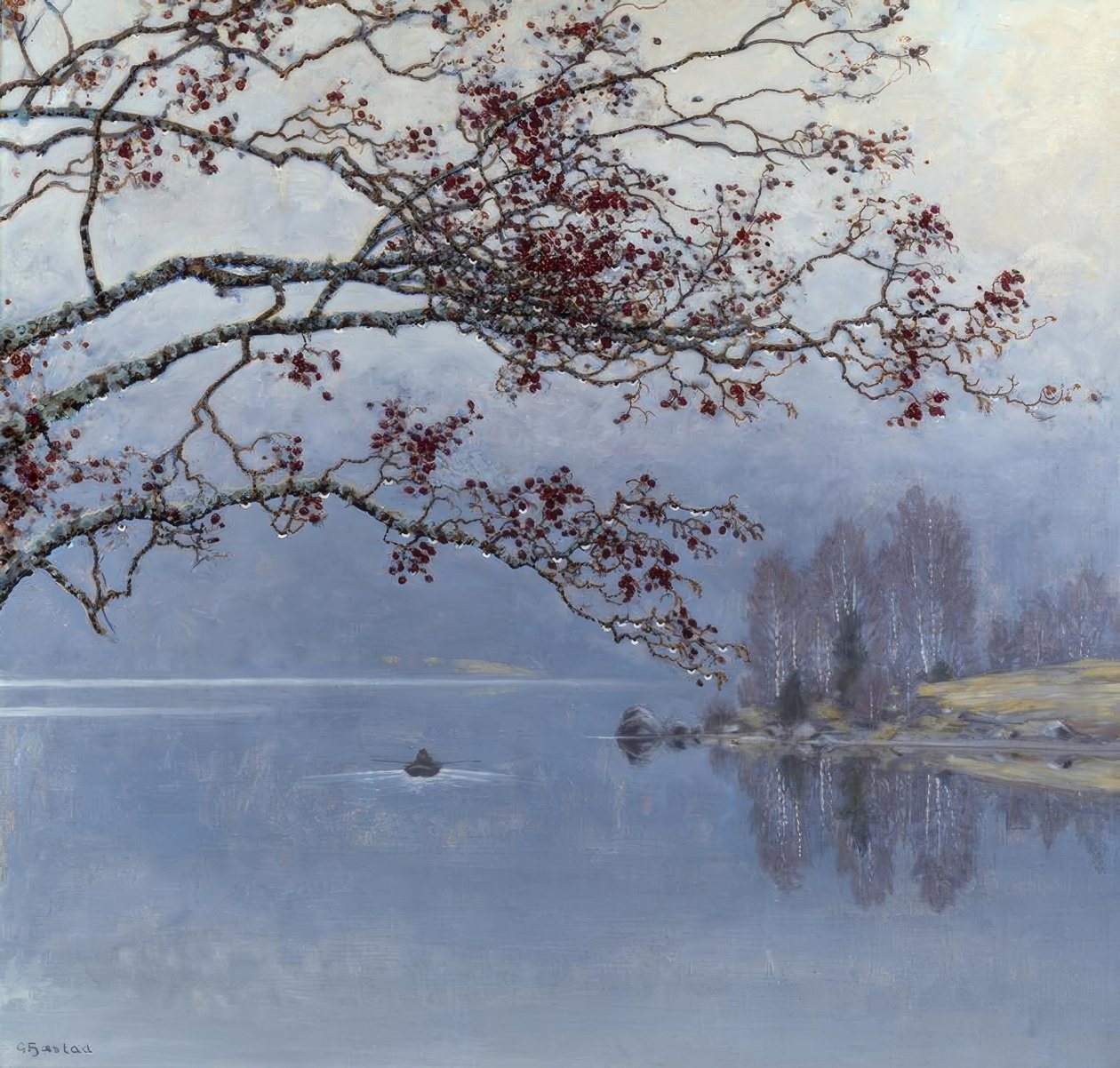 Autumn Mood at the Lake by Gustaf Edolf Fjaestad