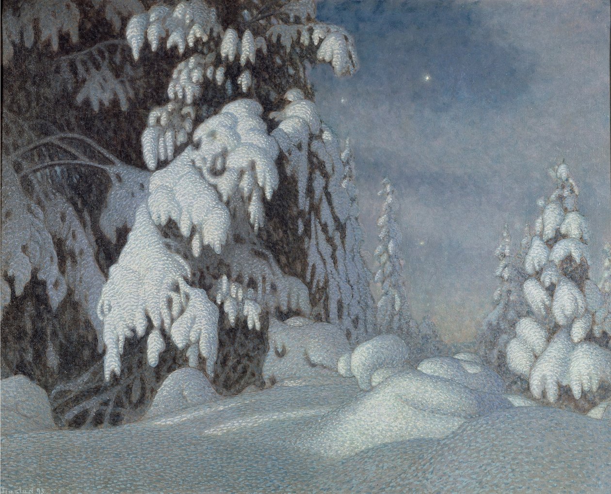 Winter Moonlight by Gustaf Fjaestad