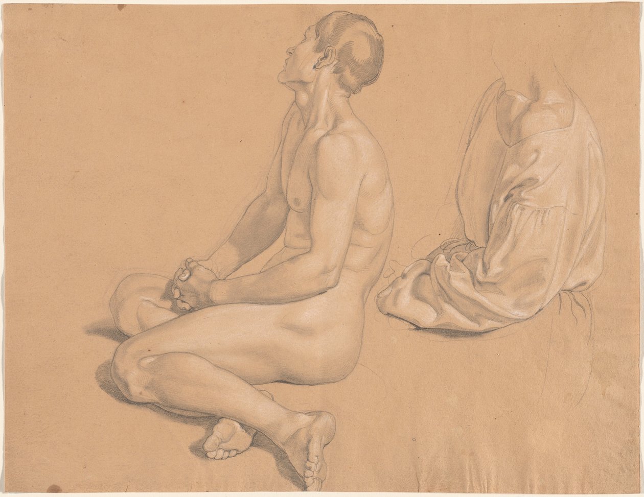 A Seated Man Nude and then Clothed by Gustav Heinrich Naeke