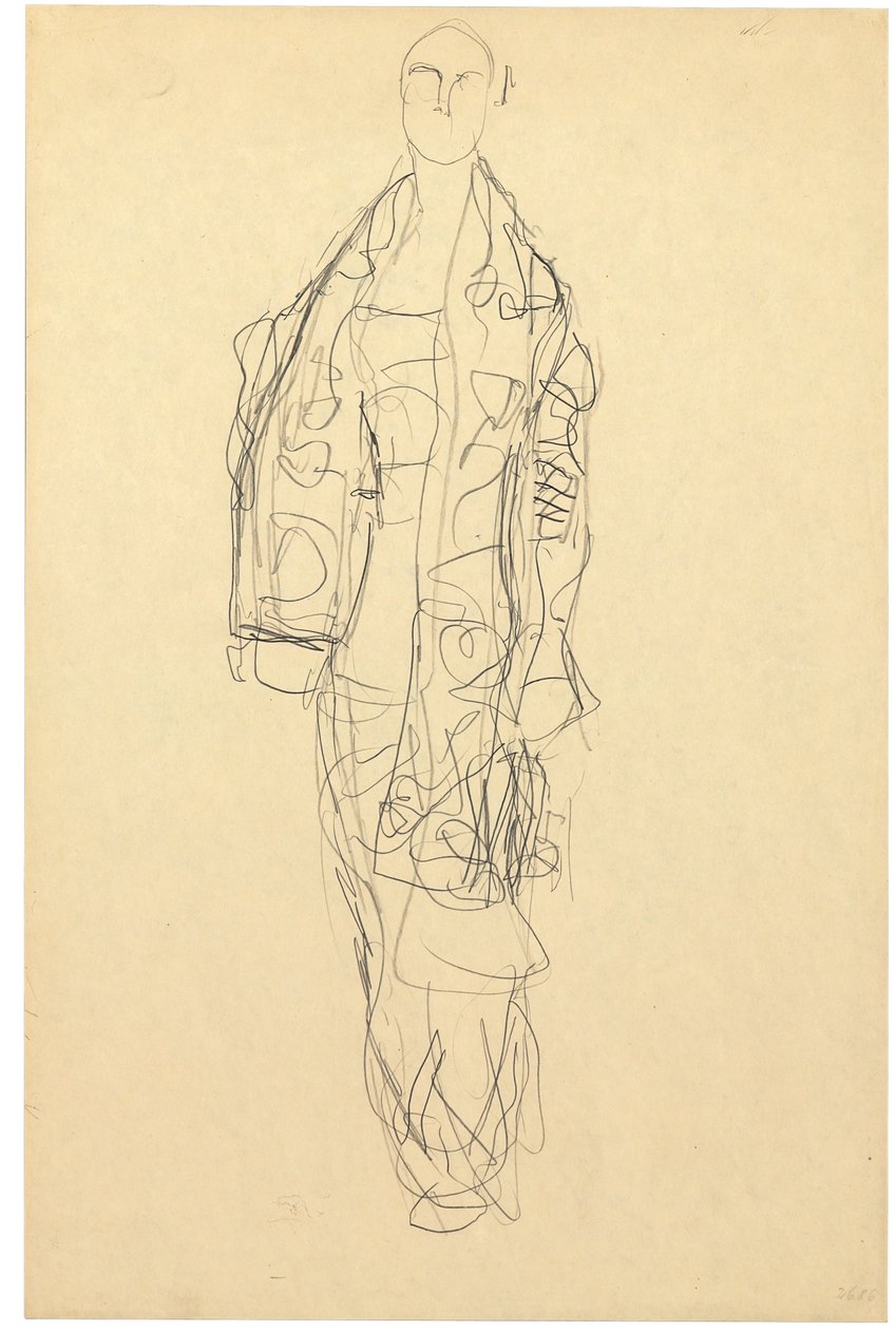 Standing Lady with Cape (c.1914-16) by Gustav Klimt