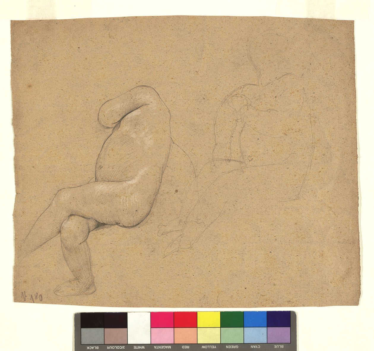 Studies of Two Seated Child Nudes by Gustav Klimt