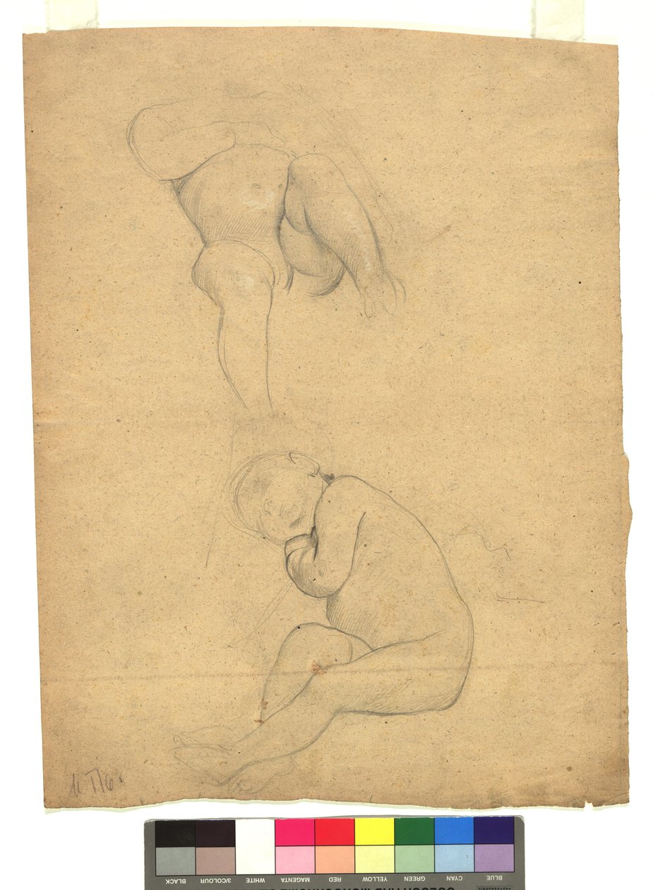 Two Studies of Child Nudes by Gustav Klimt