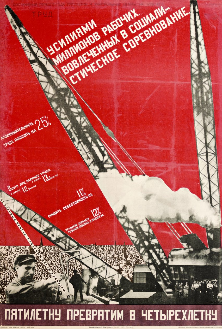 We Will Turn the Five-Year Plan into a Four-Year Plan by Gustav Klutsis