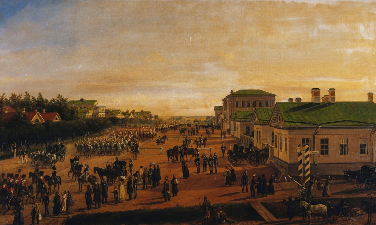 Tsar Nicholas Returning from a Military Parade at Krasnoe Selo by Gustav Schwarz