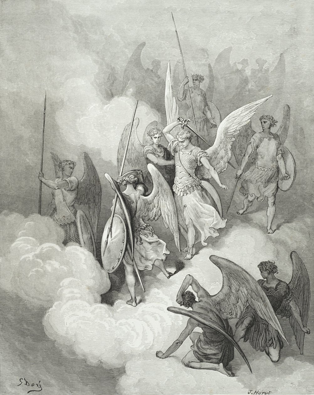 Abdiel and Satan, from 