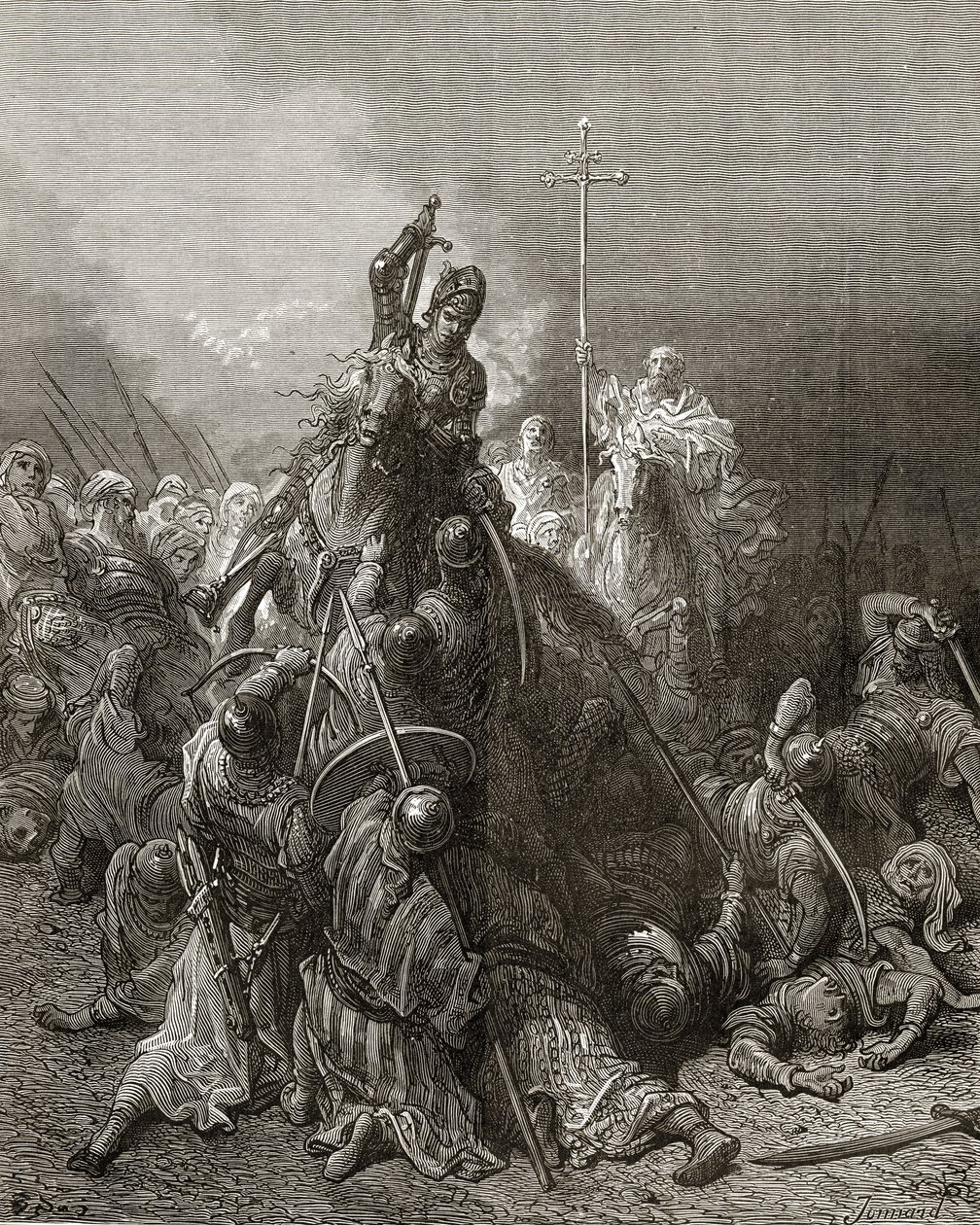 Christian Knights Fight Saracens, Illustration from 