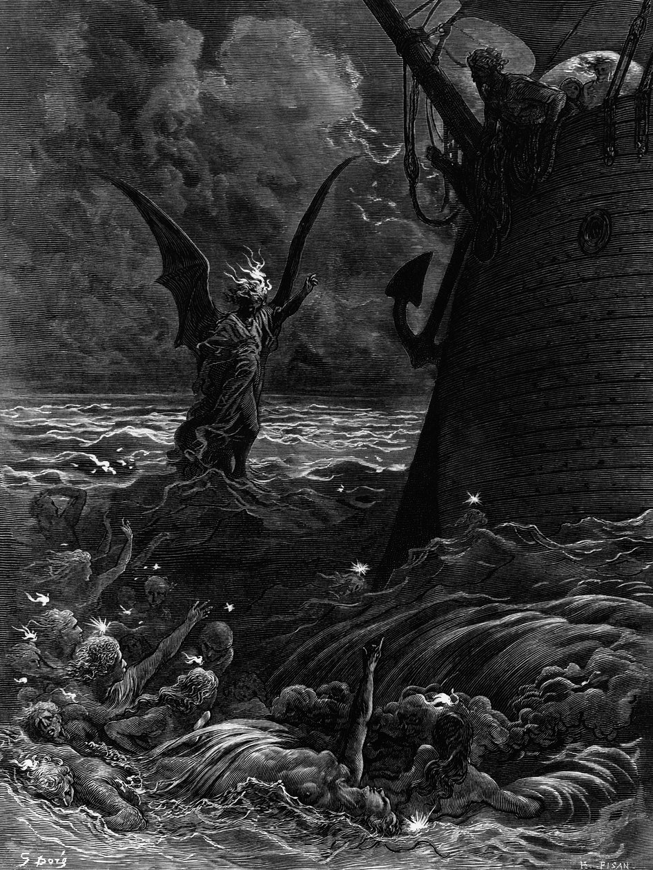 Death-fires dancing around the becalmed ship, scene from 