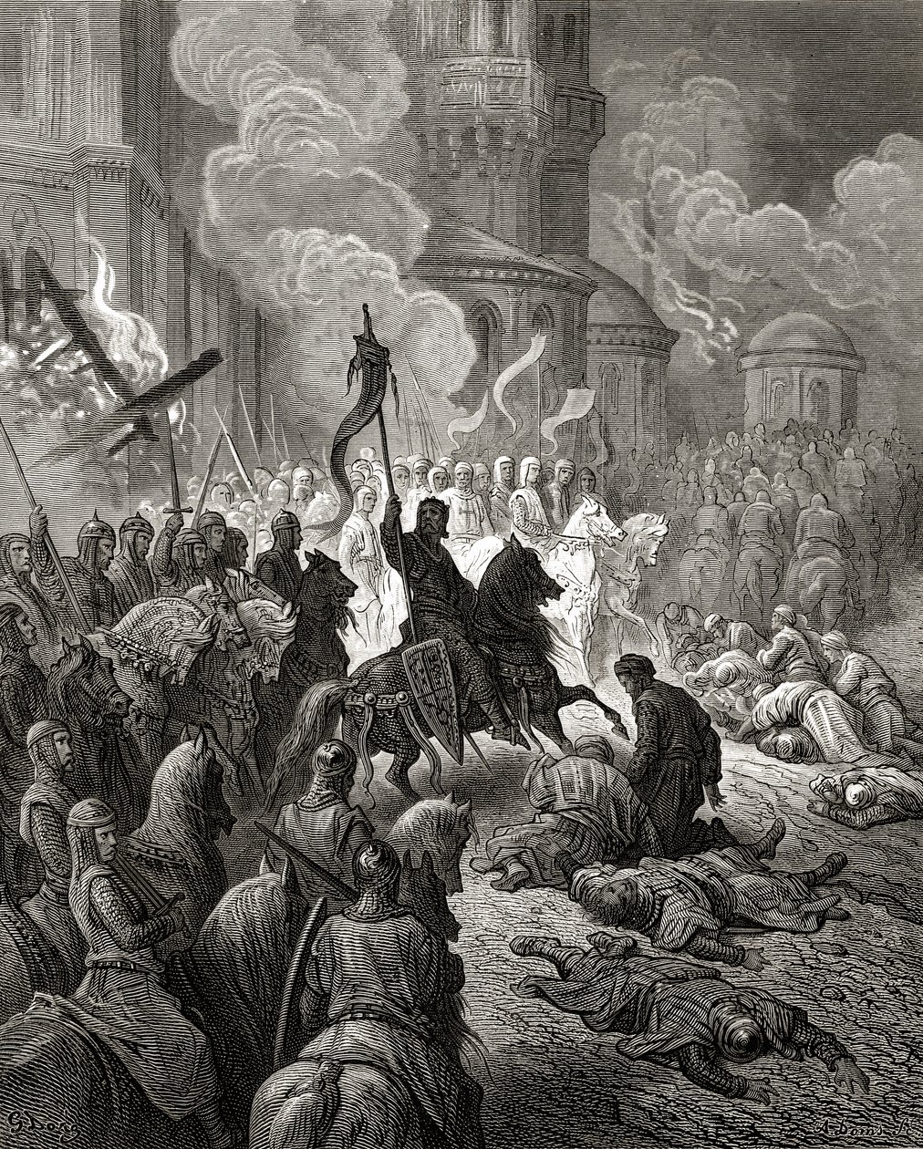 Entry of the Crusaders in Constantinople in 1204, illustration from 