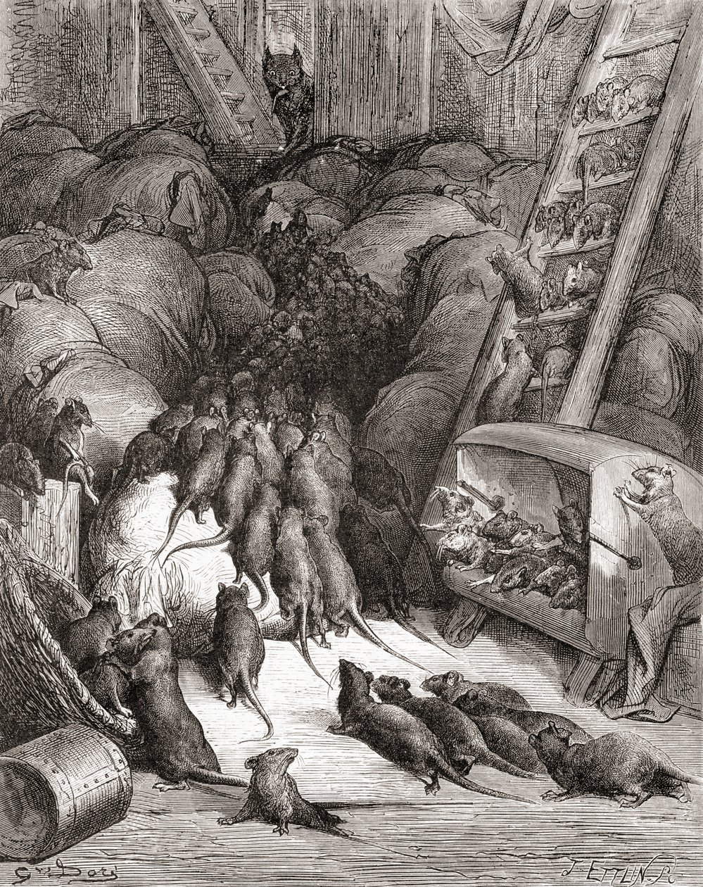 The League of the Rats, from a late 19th century edition of Fables de ...