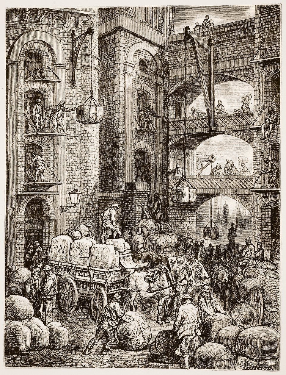 Workers Going About Their Business in a Warehouse, from 