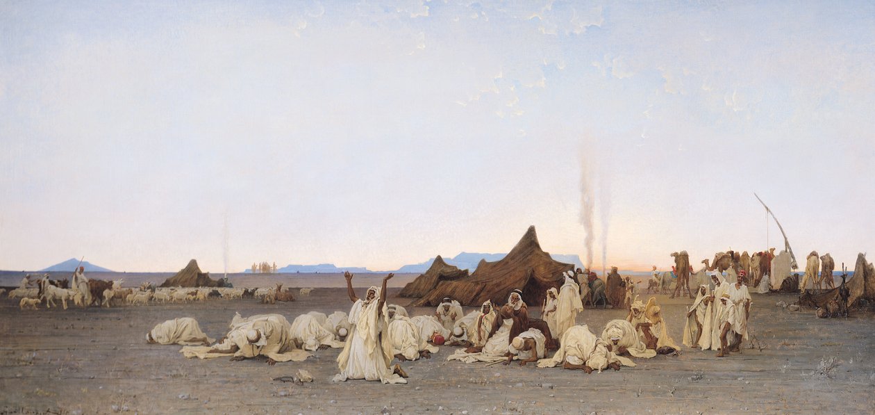 Evening Prayer in the Sahara, 1863 by Gustave Guillaumet