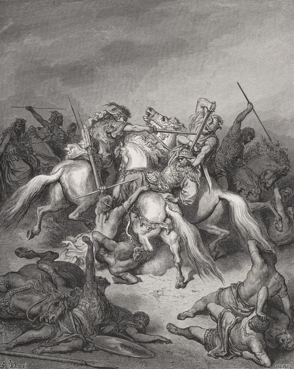 Abishai Saves the Life of David, illustration from Dore