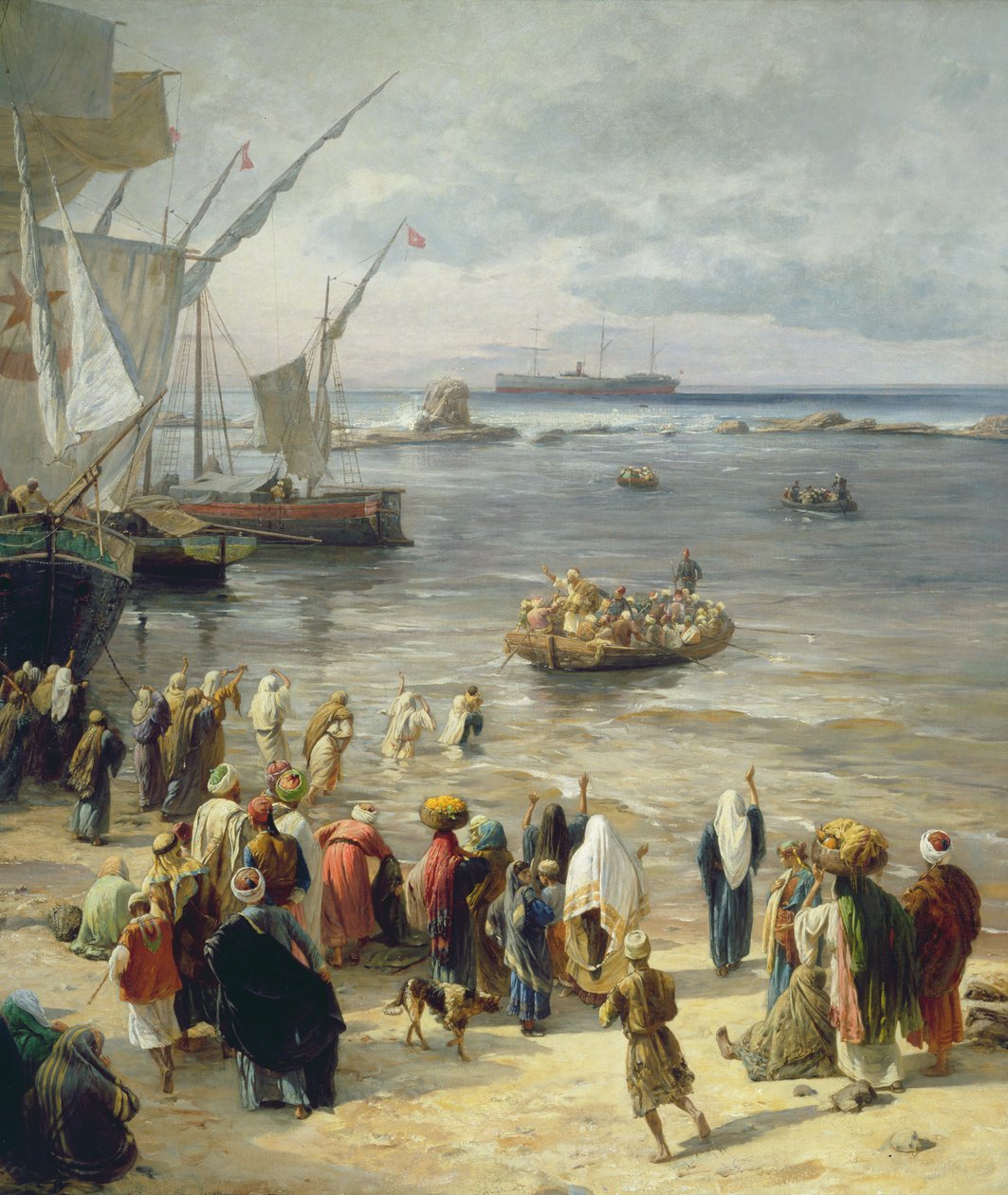 Jaffa, Recruiting of Turkish Soldiers in Palestine (detail) by Gustave Bauernfeind