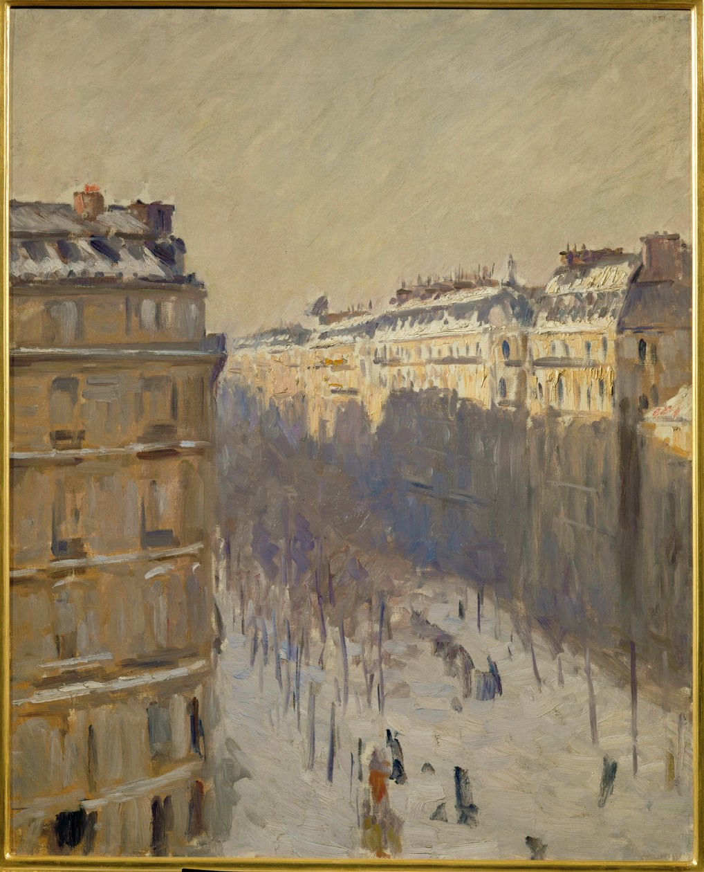 Snow on Boulevard Haussmann, Paris by Gustave Caillebotte