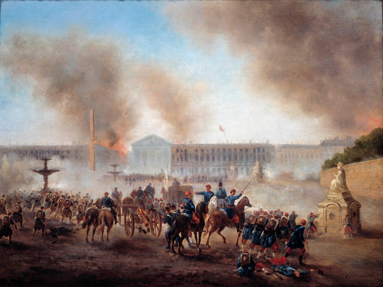 Commune of Paris: Scenes of Riots on the Place de la Concorde by Gustave Clarence Rodolphe Boulanger