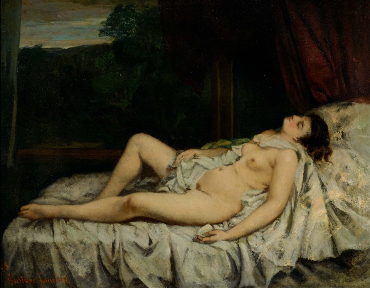 Sleeping Nude Woman by Gustave Courbet