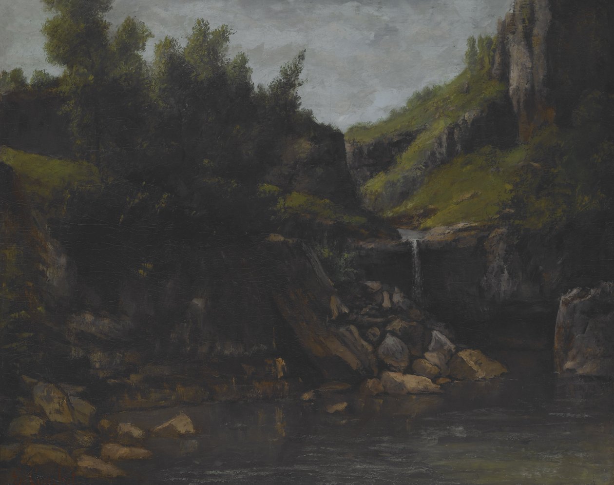 Cascade in a Rocky Landscape, c.1872-4 by Gustave Courbet