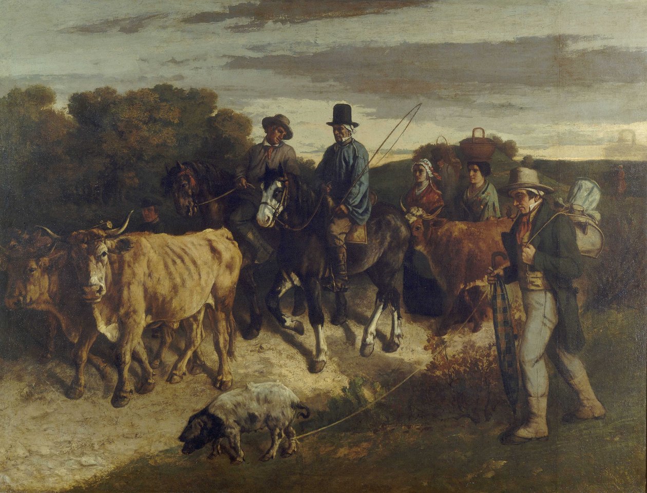Peasants from Flagey Back from the Fair by Gustave Courbet
