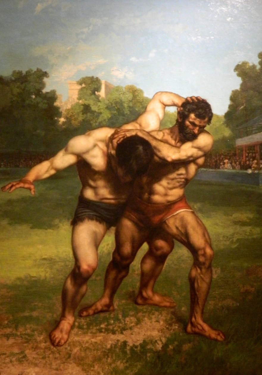 Wrestlers by Gustave Courbet