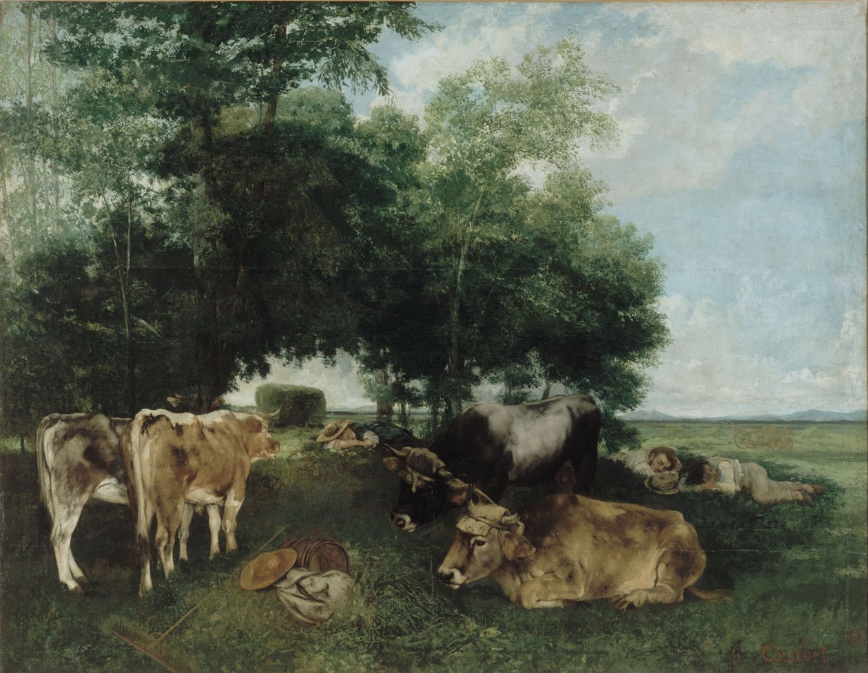 Nap during the Haying Season, Doubs Mountains by Gustave Courbet