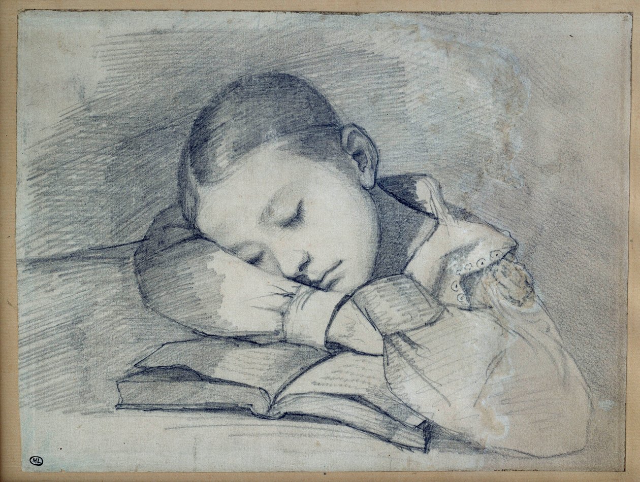 Portrait of Juliette Courbet sleeping by Gustave Courbet