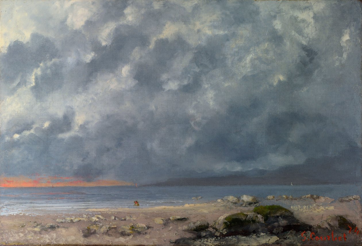 Beach Scene by Gustave Courbet