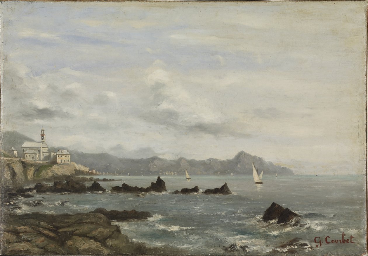 View of the Church of Boccadasse in Genoa and the Promontory of Portofino by Gustave Courbet