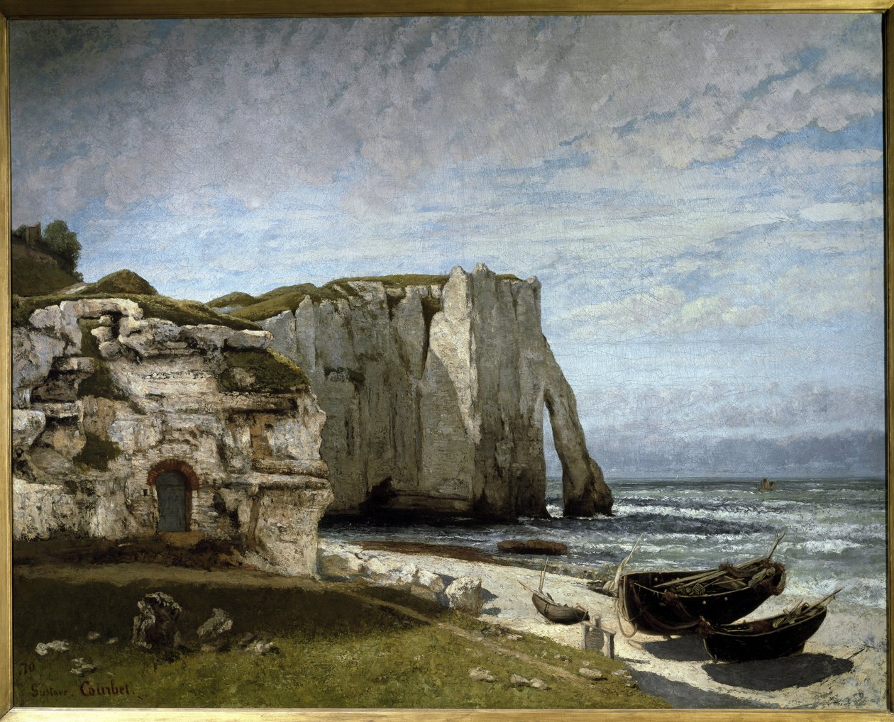 View of the Cliffs of Etretat After the Storm, Normandy by Gustave Courbet