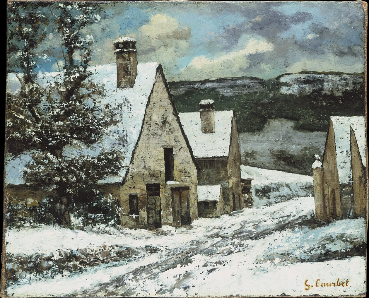 Village Edge in Winter by Gustave Courbet