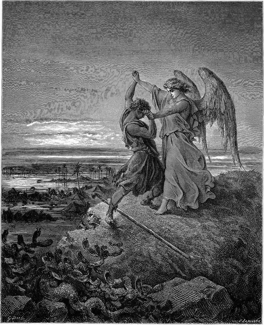 Jacob Wrestles with the Angel (Gen. 32:24-32) by Gustave Dore