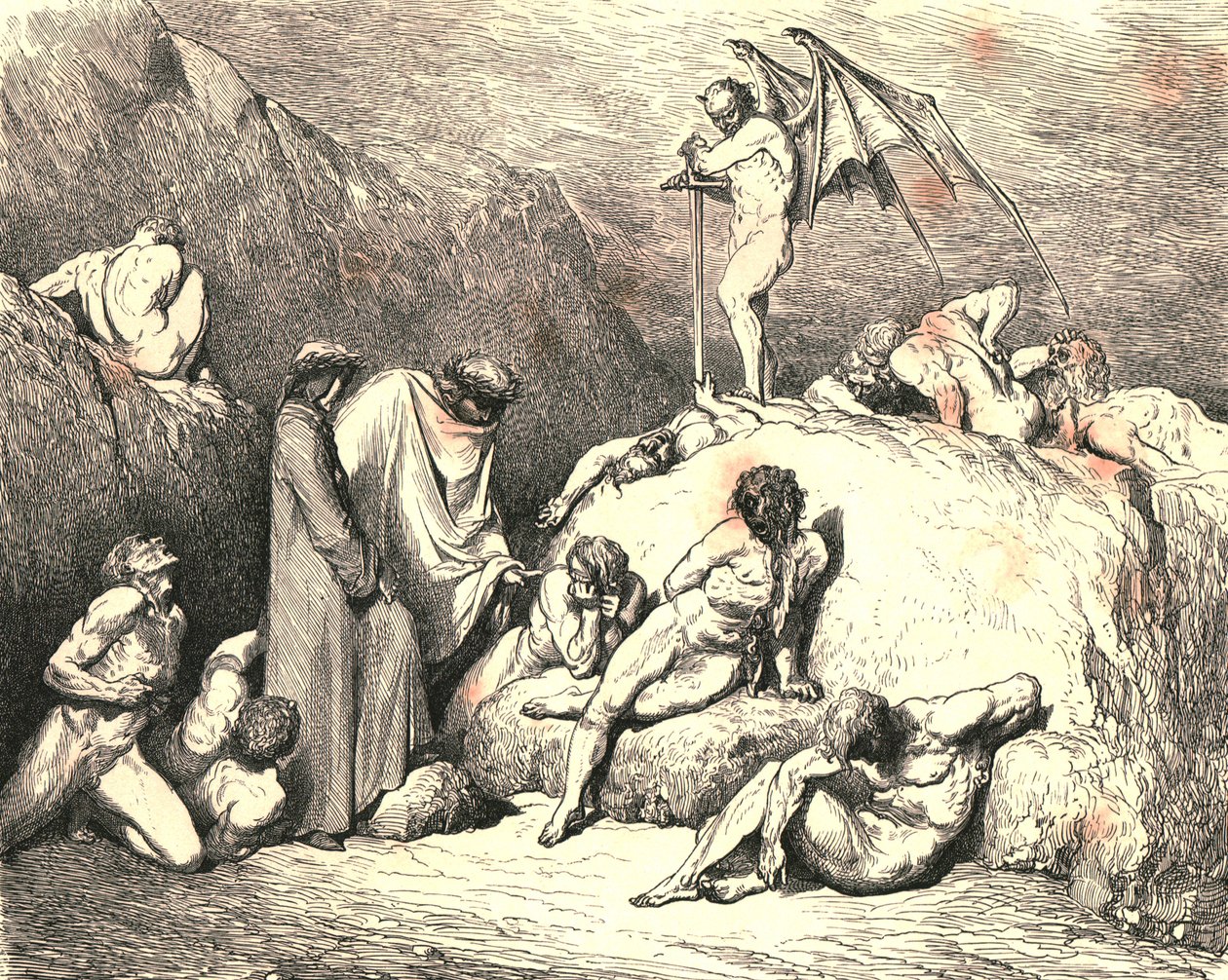 Call thou to mind Piero of Medicina, if again returning by Gustave Dore