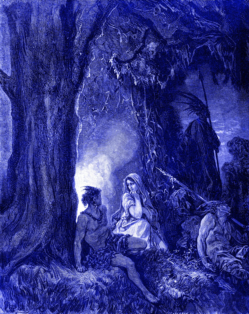 Chactas and Atala (engraving) by Gustave Dore