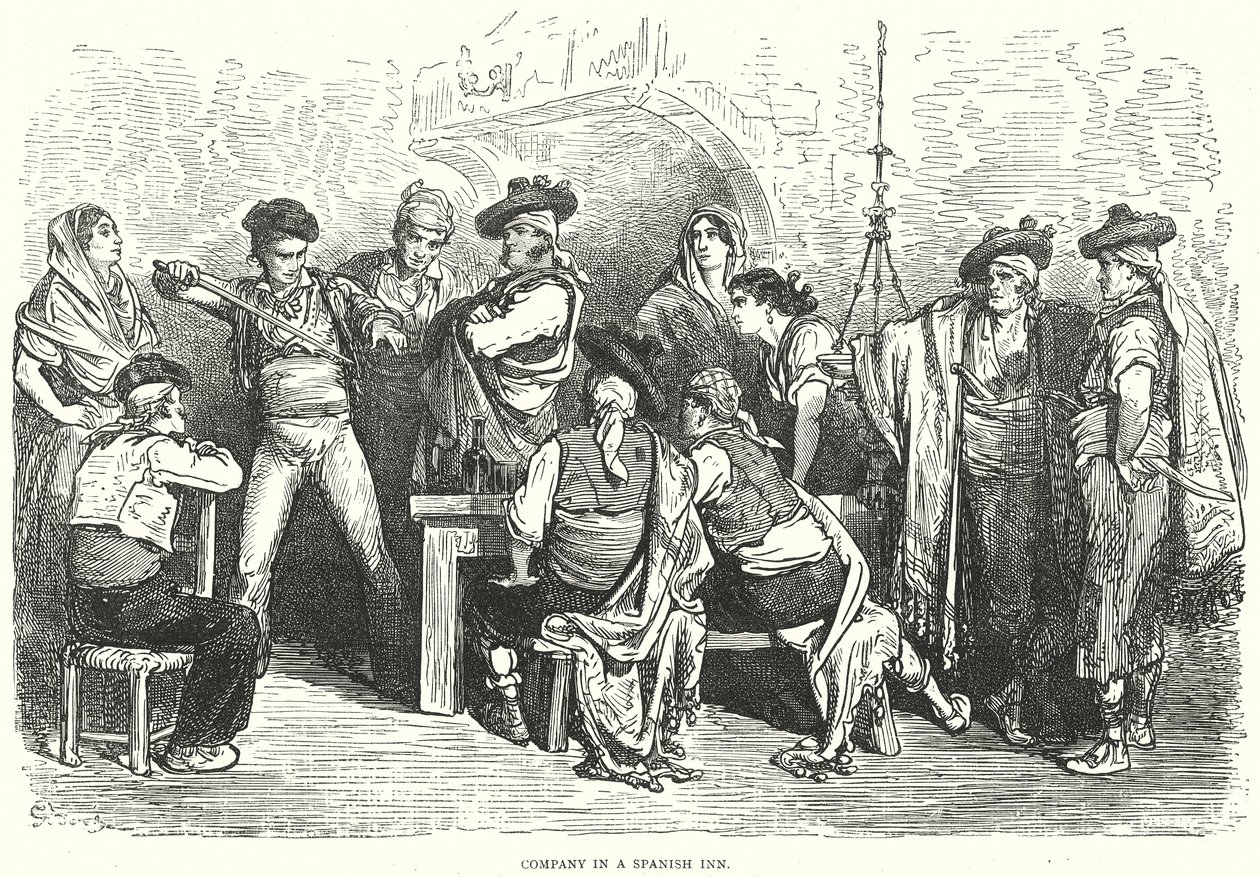 Company in a Spanish Inn by Gustave Dore