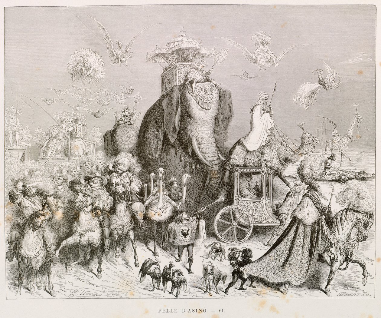 Donkey skin, illustration for Complete Fairy Tales by Charles Perrault, by Gustave Dore by Gustave Dore