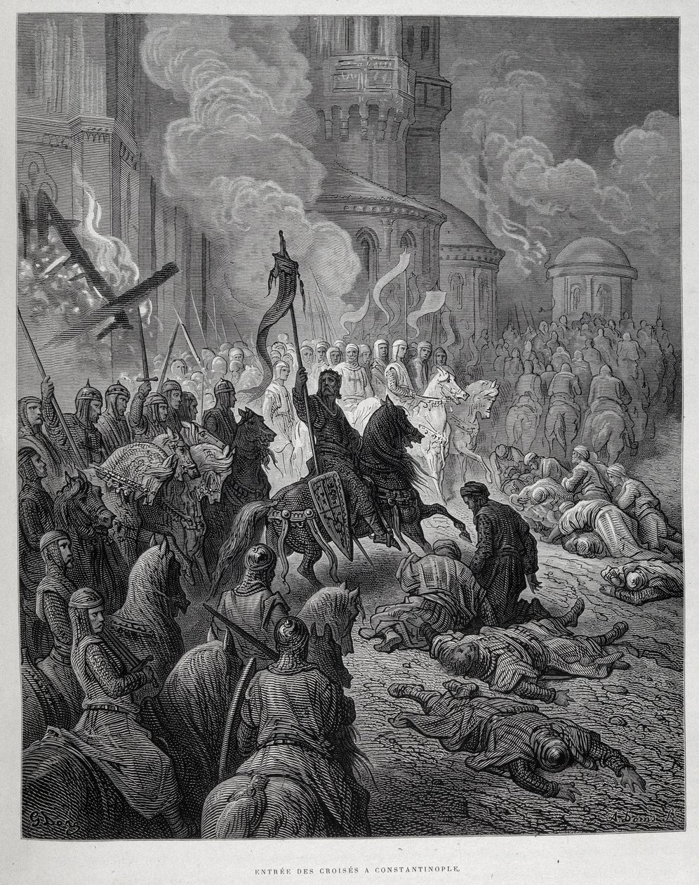 Entry of the Crusaders to Constantinople during the Fourth Crusade by Gustave Doré by Gustave Dore