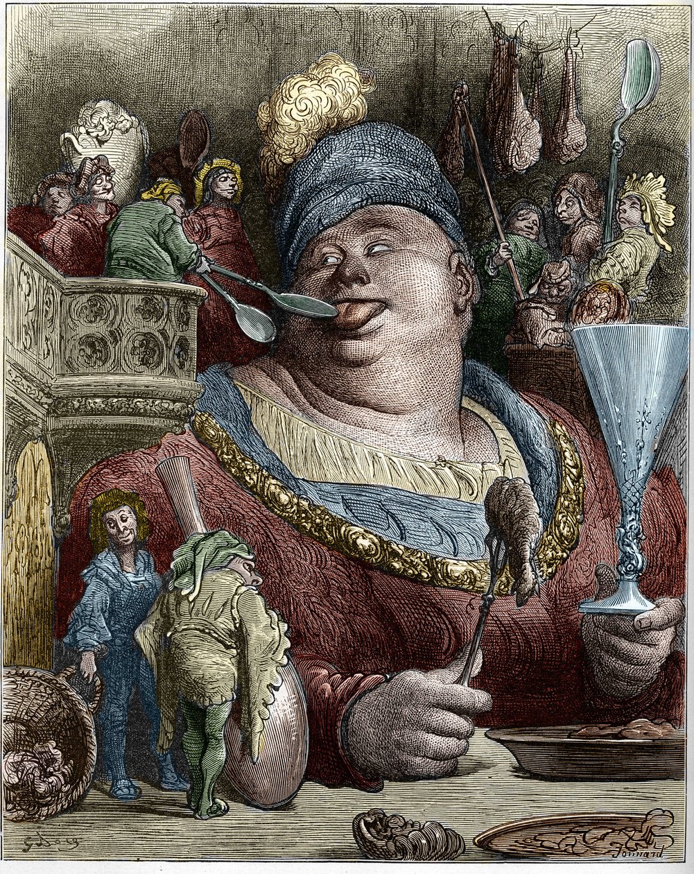 Gargantua, character of the novels by Francois Rabelais, illustration by Gustave Dore by Gustave Dore