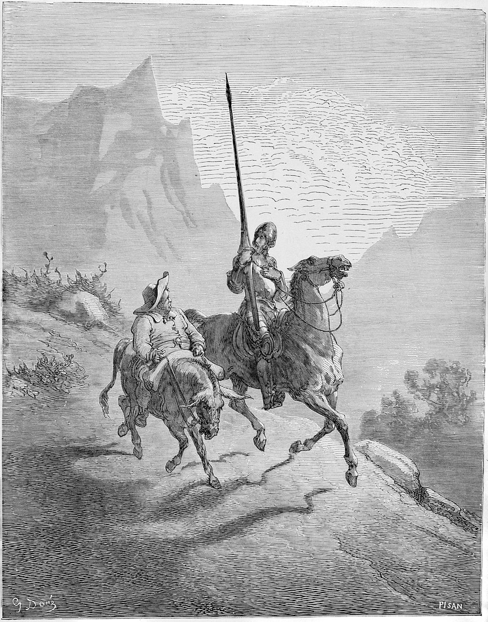 Illustration to the book Don Quixote de la Mancha by M. de Cervantes, 1863 by Gustave Dore