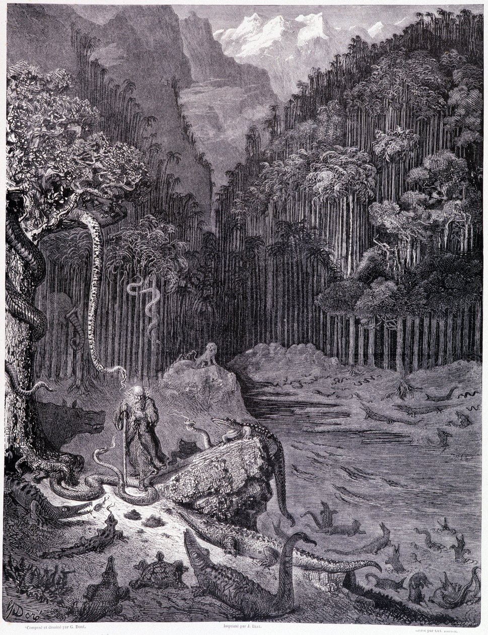 I saw in America... plank XI - Illustration by Gustave Doré (1832-1883), for The Legend of the Wandering Jew by Pierre Dupont, edition Librairie du magasin picturesque, Paris 1862 by Gustave Dore