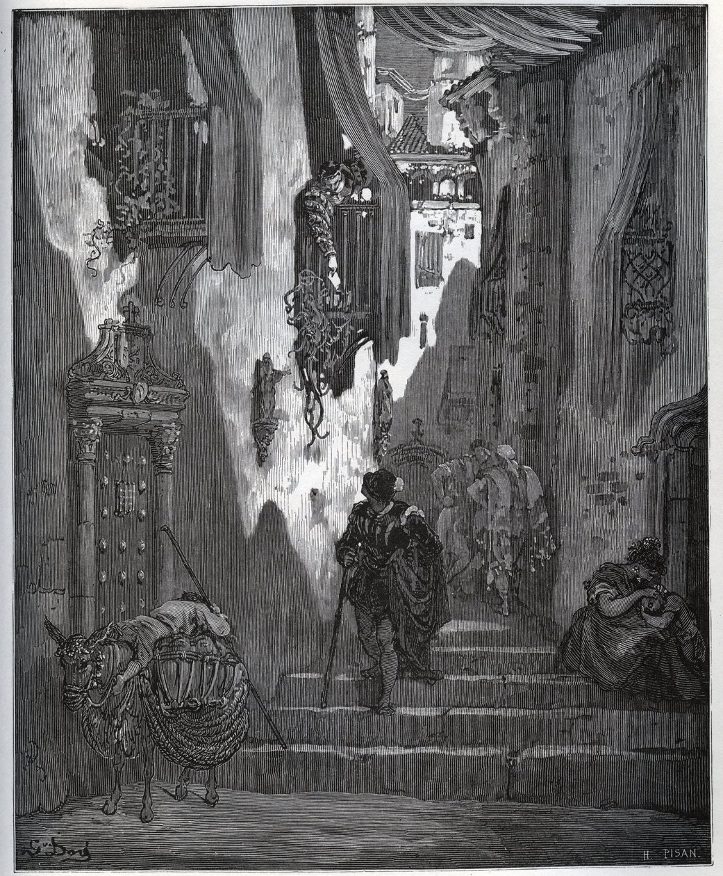 Luscinde Sends a Ticket to Cardenio by Gustave Dore