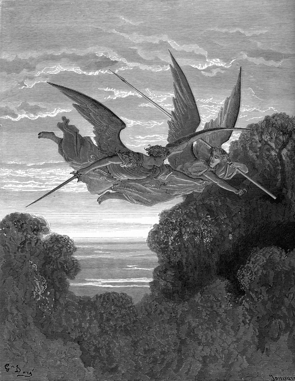 Paradise Lost: Ithuriel and Zephon by Gustave Dore