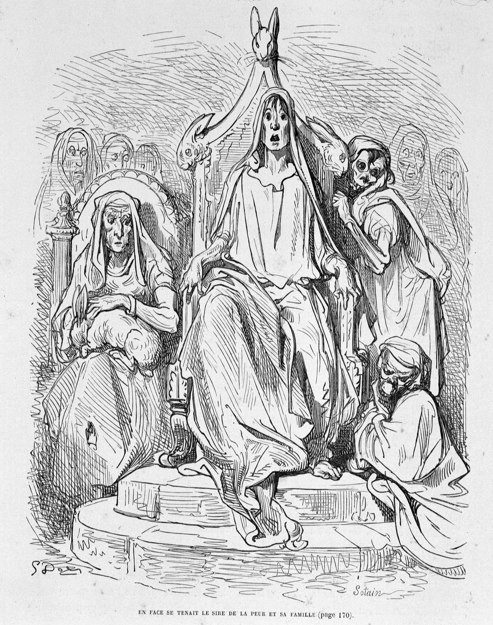Personification of Fear and His Family by Doré by Gustave Dore