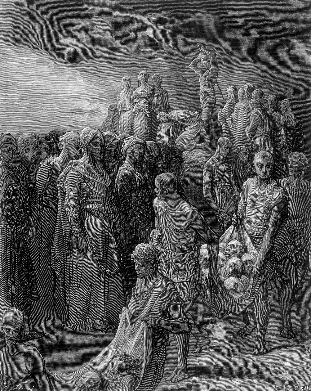 Richard, using reprisals, had the captives executed - engraving by Gustave Doré by Gustave Dore