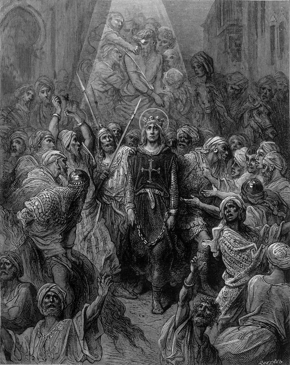 Saint Louis taken prisoner in Mansoura, during the 7th crusade in 1250 - engraving by Gustave Doré by Gustave Dore