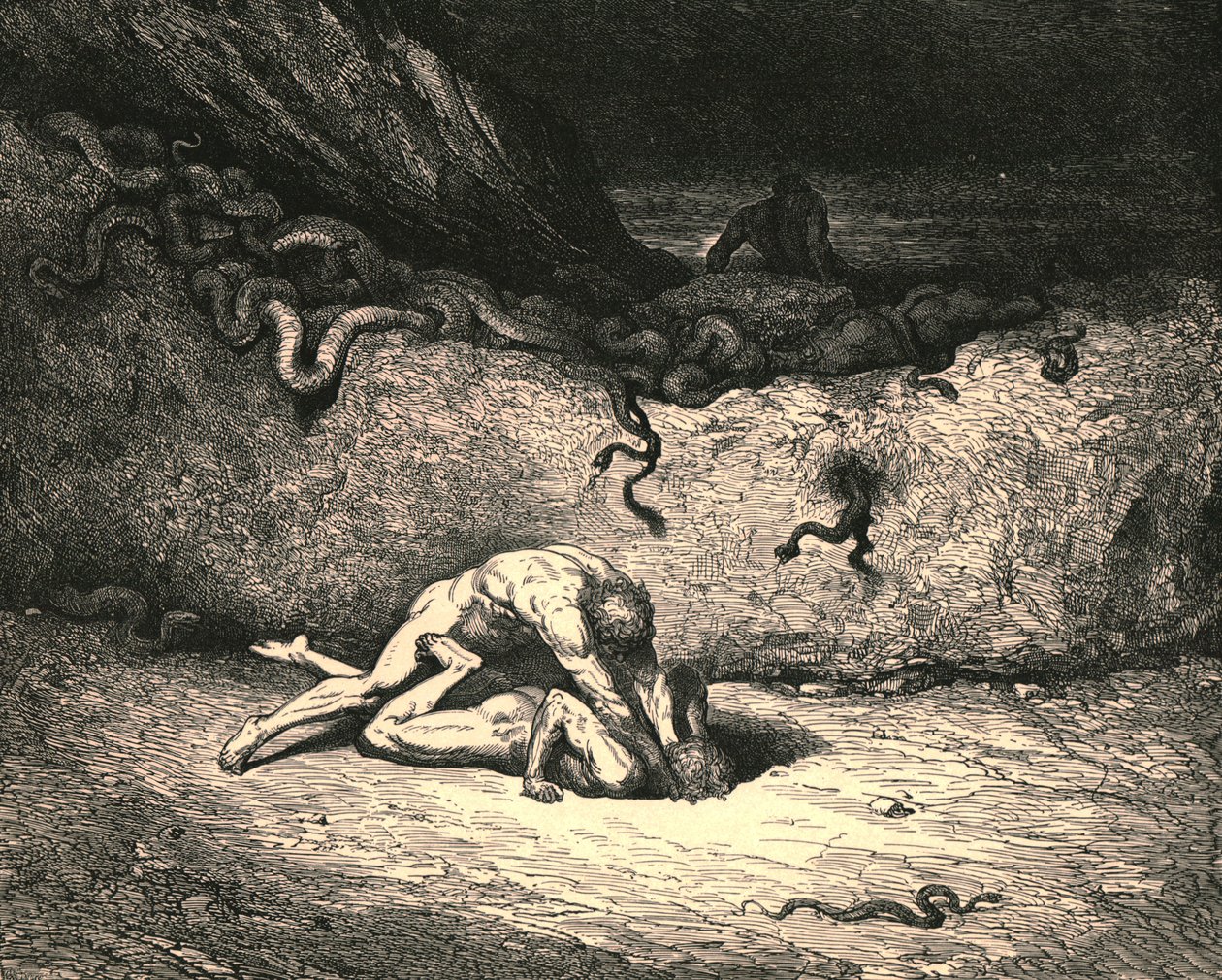 That sprite of air is Schicchi, in like mood of random mischief vents he still his spite by Gustave Dore