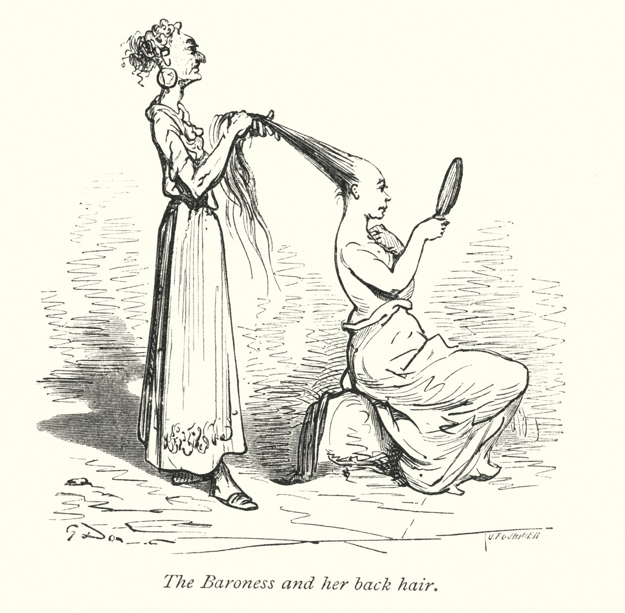 The Baroness And Her Back Hair by Gustave Dore