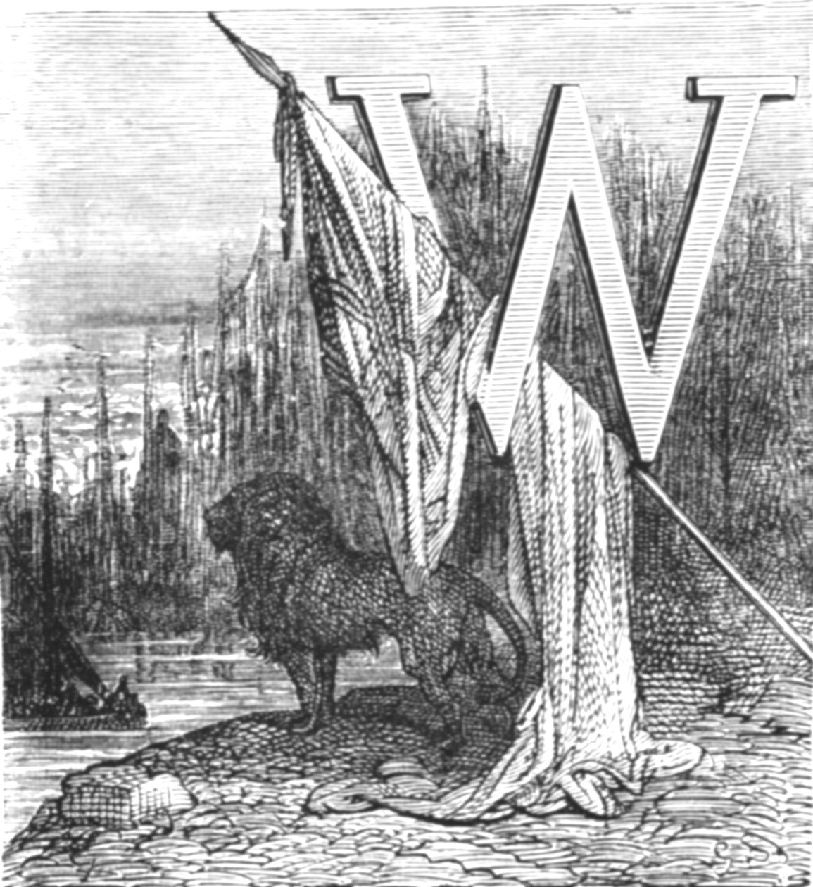 Gravure Ancienne 'Lion' De Gustave Doré - Eau-forte Du XIXe Siècle, En Bon état Général, Quelques Traces D'usage