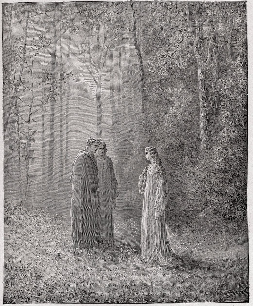 The Divine Comedy, Purgatorio, Canto 5: Dante speaks with Pia de Tolomei - Illustration by Gustave Dore by Gustave Dore