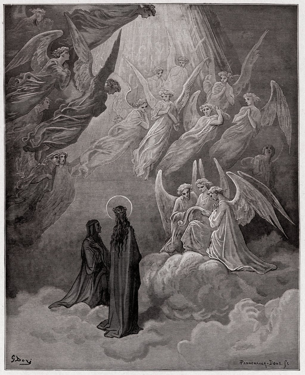 The Divine Comedy, Paradiso, Canto 20: The luminous souls sing - Illustration by Gustave Dore by Gustave Dore