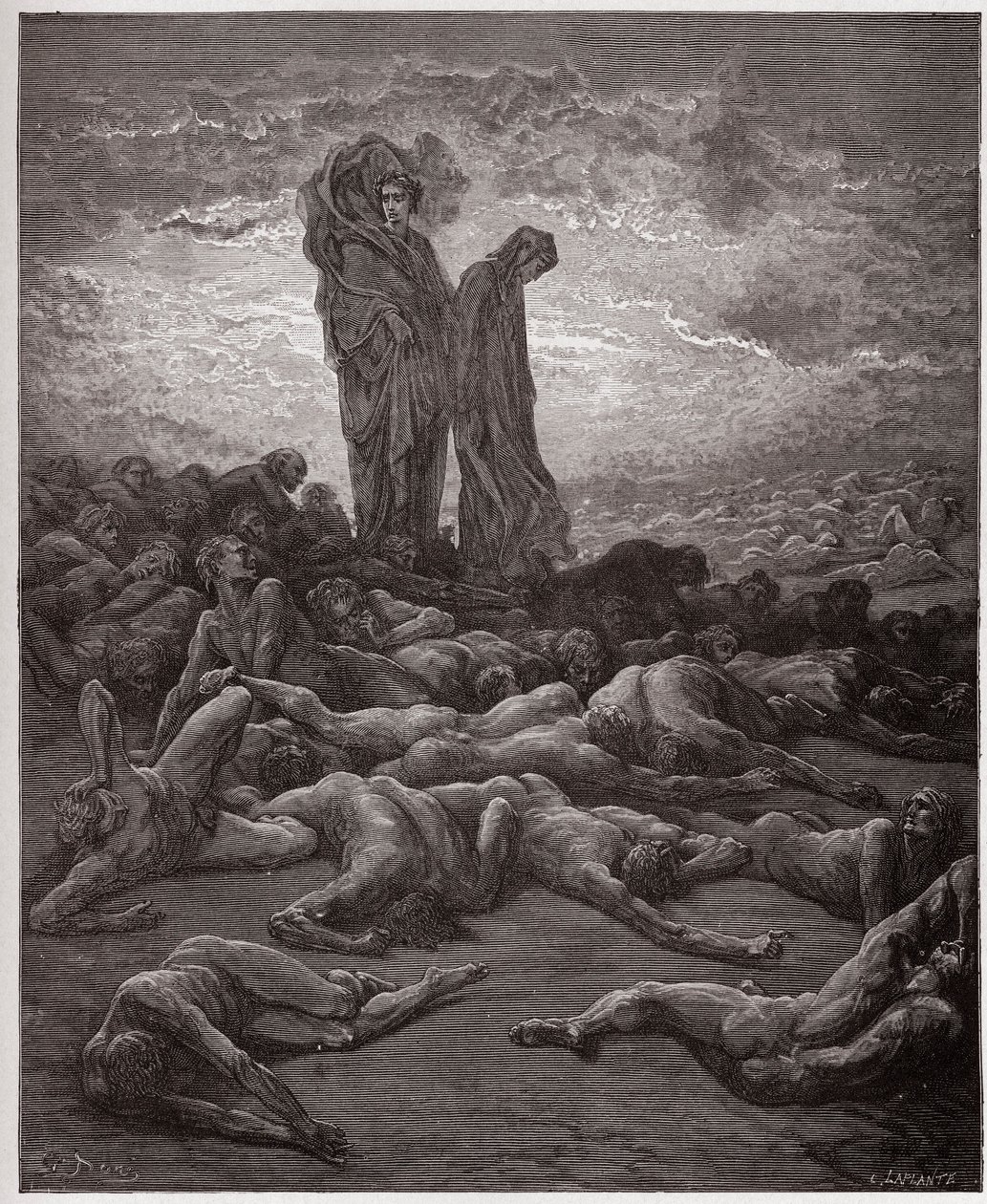 The Divine Comedy, Purgatorio, Canto 20: The souls of the avaricious - by Dante Alighieri (1265-1321) - Illustration by Gustave Dore (1832-1883) by Gustave Dore